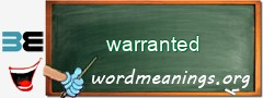WordMeaning blackboard for warranted